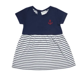 JACKY Kleid Kurzarm Marine/ringel