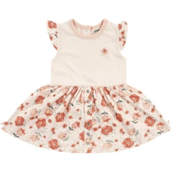 JACKY Kleid Kurzarm MIDSUMMER Off-white/rosa Gemustert