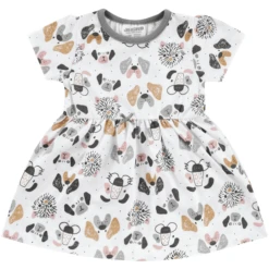 JACKY Kleid Kurzarm Weiß Gemustert