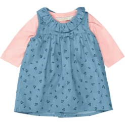 STACCATO Kleid+Shirt Mid Blue Denim Gemustert